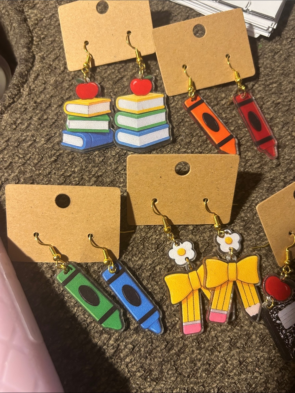 5 Pair Teacher Earring Bundle - Picture 3 of 3